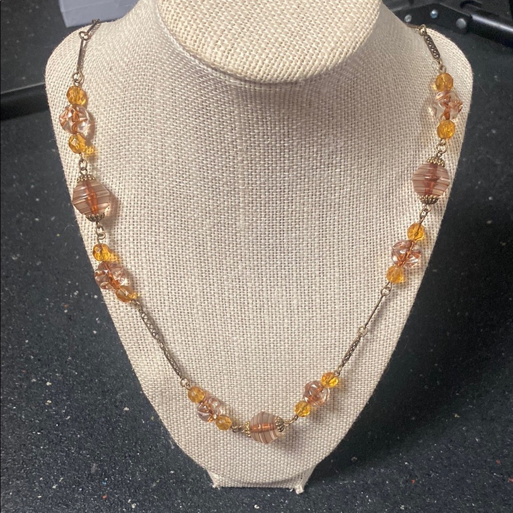 Vintage  Amber Beaded Necklace